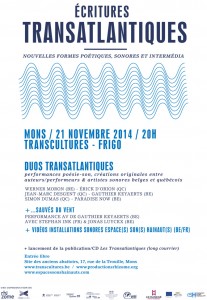 Duo-Transatlantique_Ecritures-Transatlantiques_affiche-Mons_Transcultures-2014